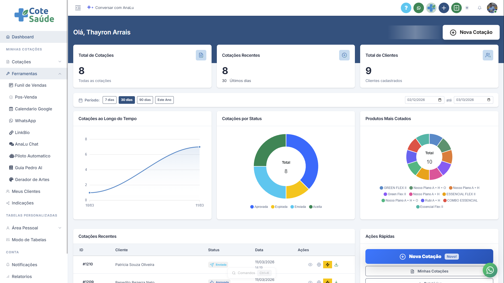 Cotação Instantânea - Cote Saúde